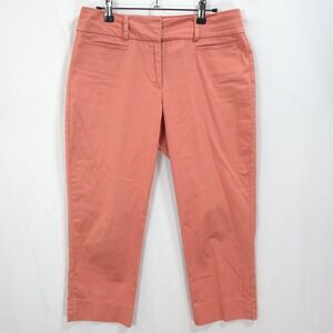 LOFT Crop Pants Curvy Fit Coral Pink Women 6 Preppy Business Office Casual